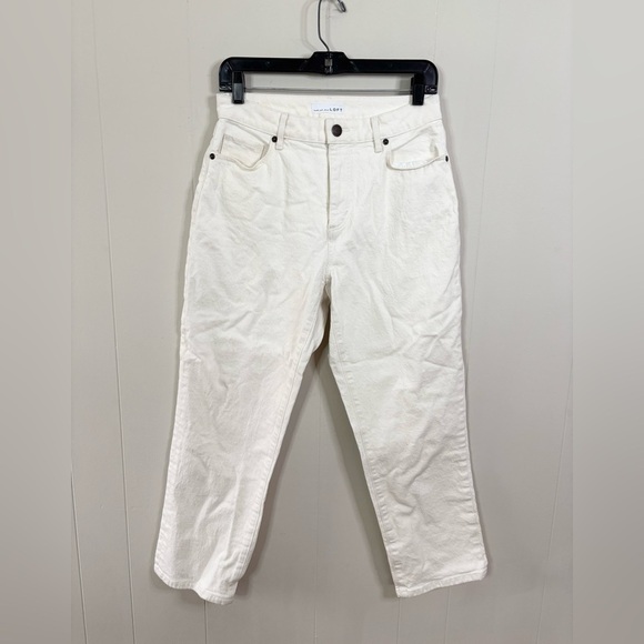 Loft curvy high waist straight crop jeans winter white size 4/27 - Picture 1 of 5